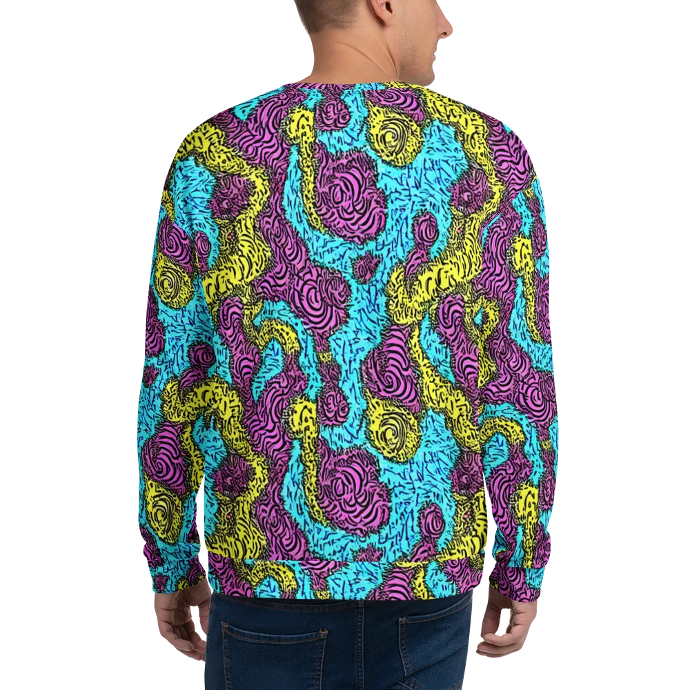 Electric Bloom Maze on Sweatshirt — Back