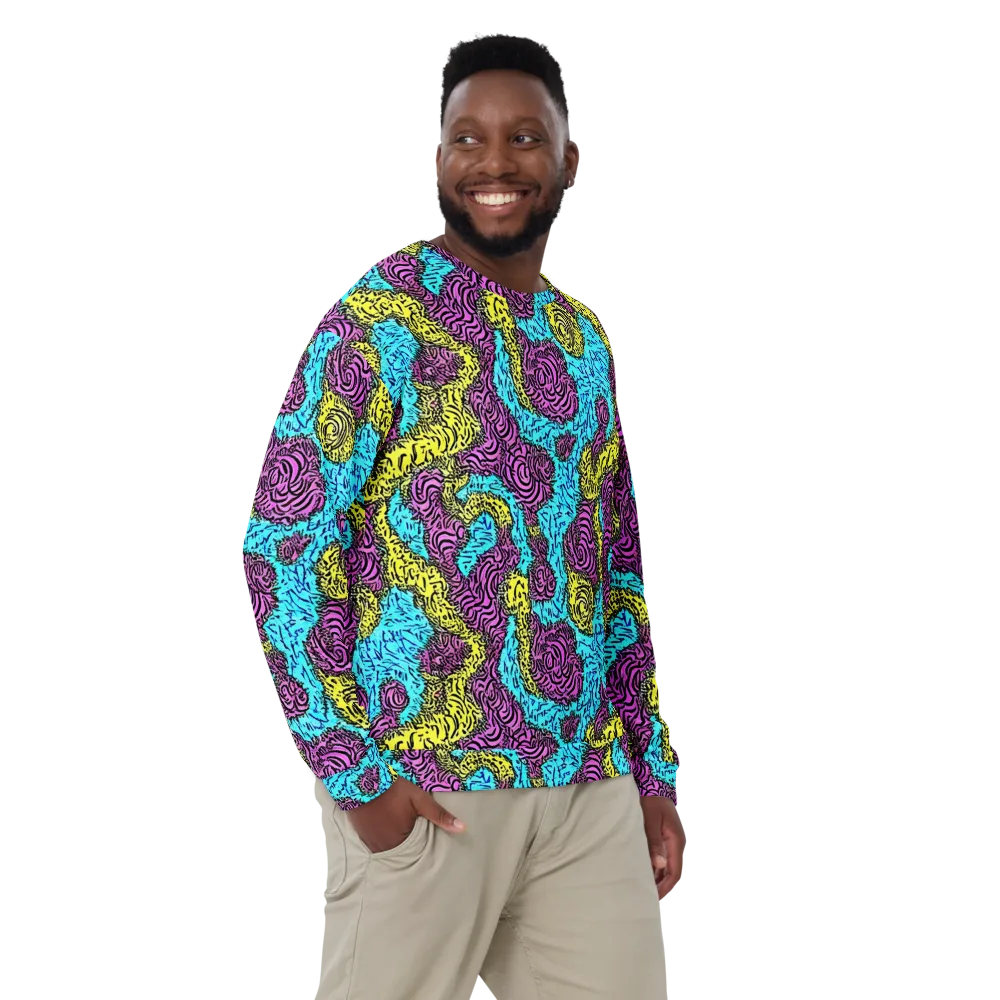 Electric Bloom Maze on Sweatshirt — Front
