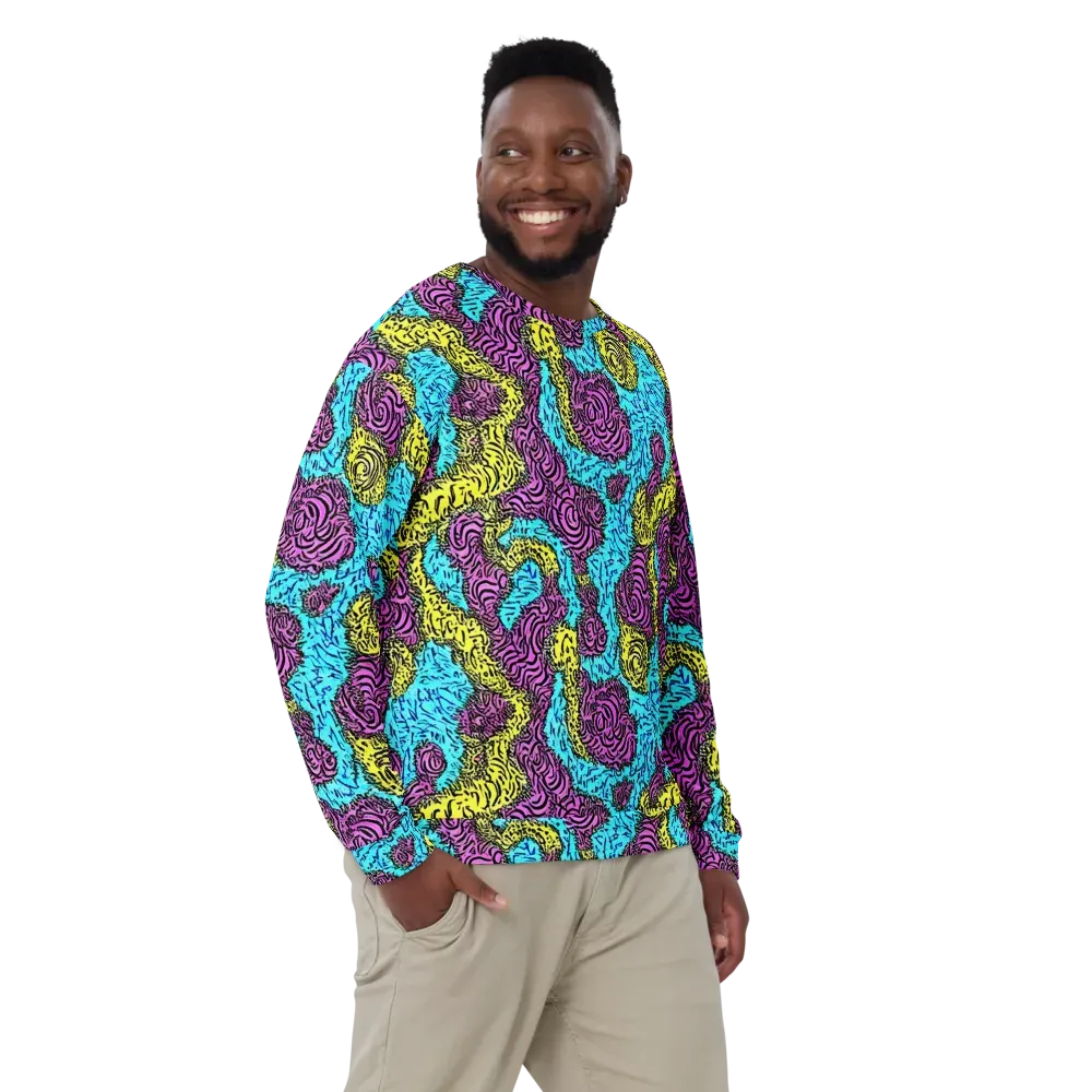 Electric Bloom Maze on Sweatshirt — Front