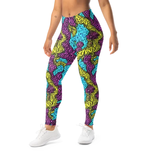 Electric Bloom Maze on a Leggings