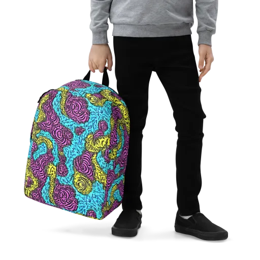 Electric Bloom Maze on a Minimalist Backpack