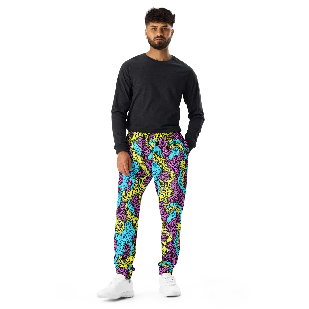Electric Bloom Maze on Men's Joggers — Front