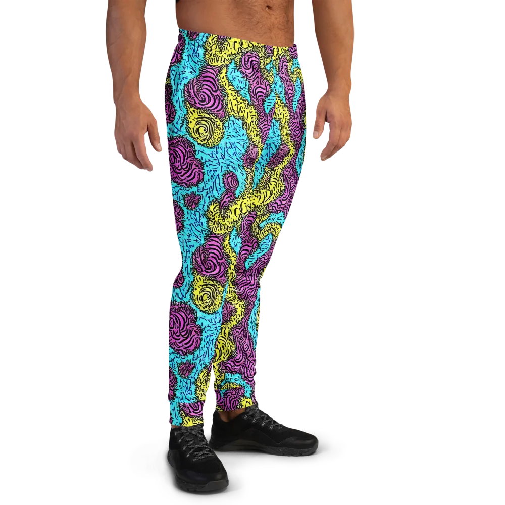 Electric Bloom Maze on Men's Joggers — Right