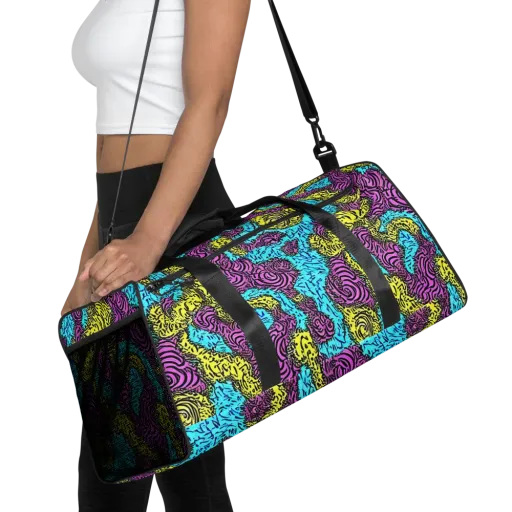 Electric Bloom Maze on a Duffle Bag