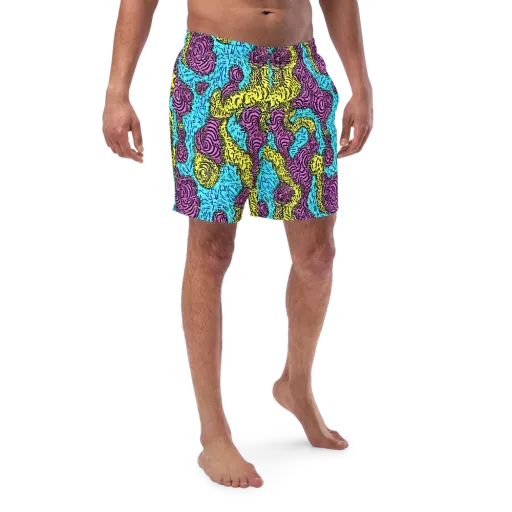 Electric Bloom Maze on a Swim Trunks