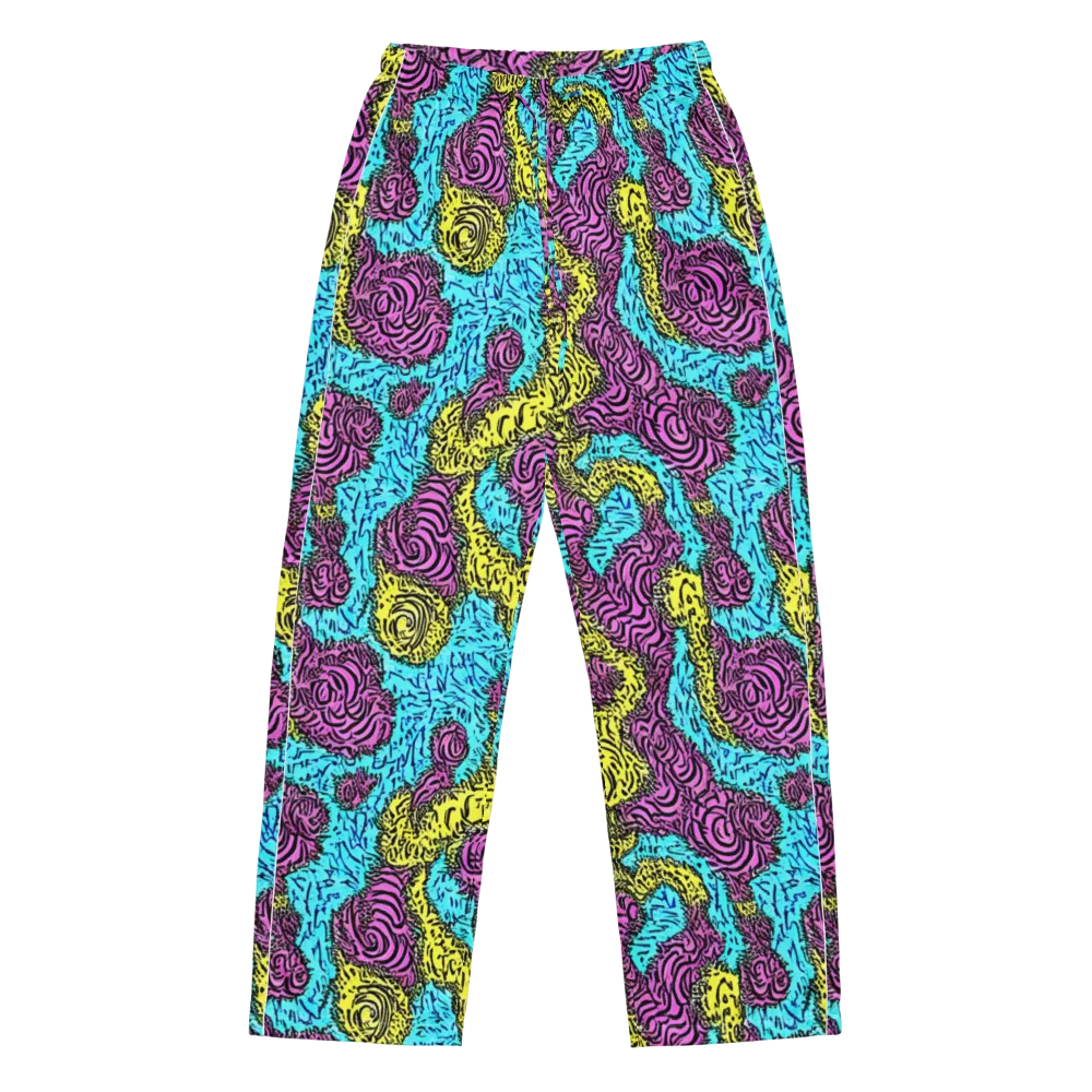 Electric Bloom Maze on Women's Pajama Pants — Front