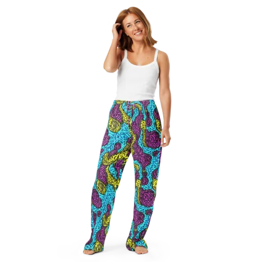 Electric Bloom Maze on a Women's Pajama Pants