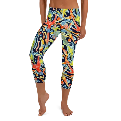 Prismatic Reef on a Capri Leggings