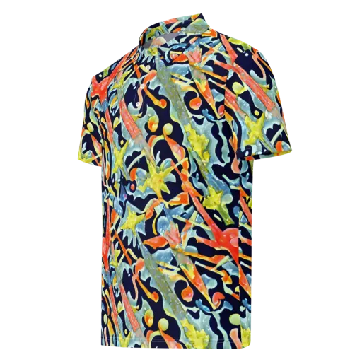 Prismatic Reef on a Men's Slim Fit Polo Shirt