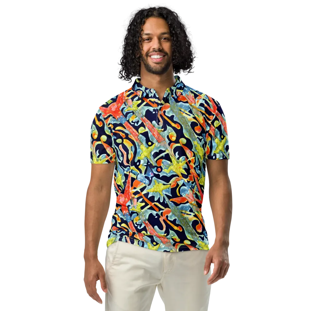 Prismatic Reef on Men's Slim Fit Polo Shirt — Front