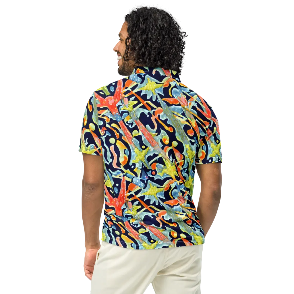 Prismatic Reef on Men's Slim Fit Polo Shirt — Back