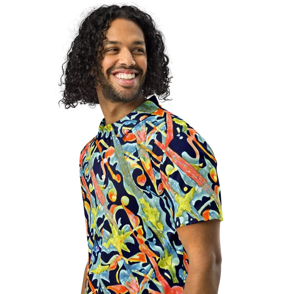 Prismatic Reef on Men's Slim Fit Polo Shirt — Left Front
