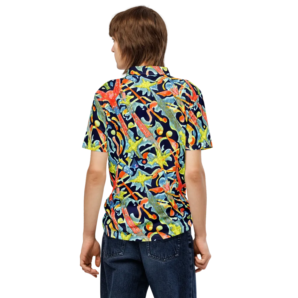 Prismatic Reef on Men's Slim Fit Polo Shirt — Back