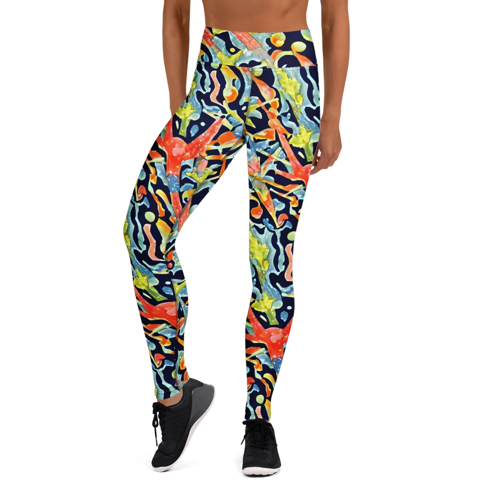 Prismatic Reef on Yoga Leggings — Front