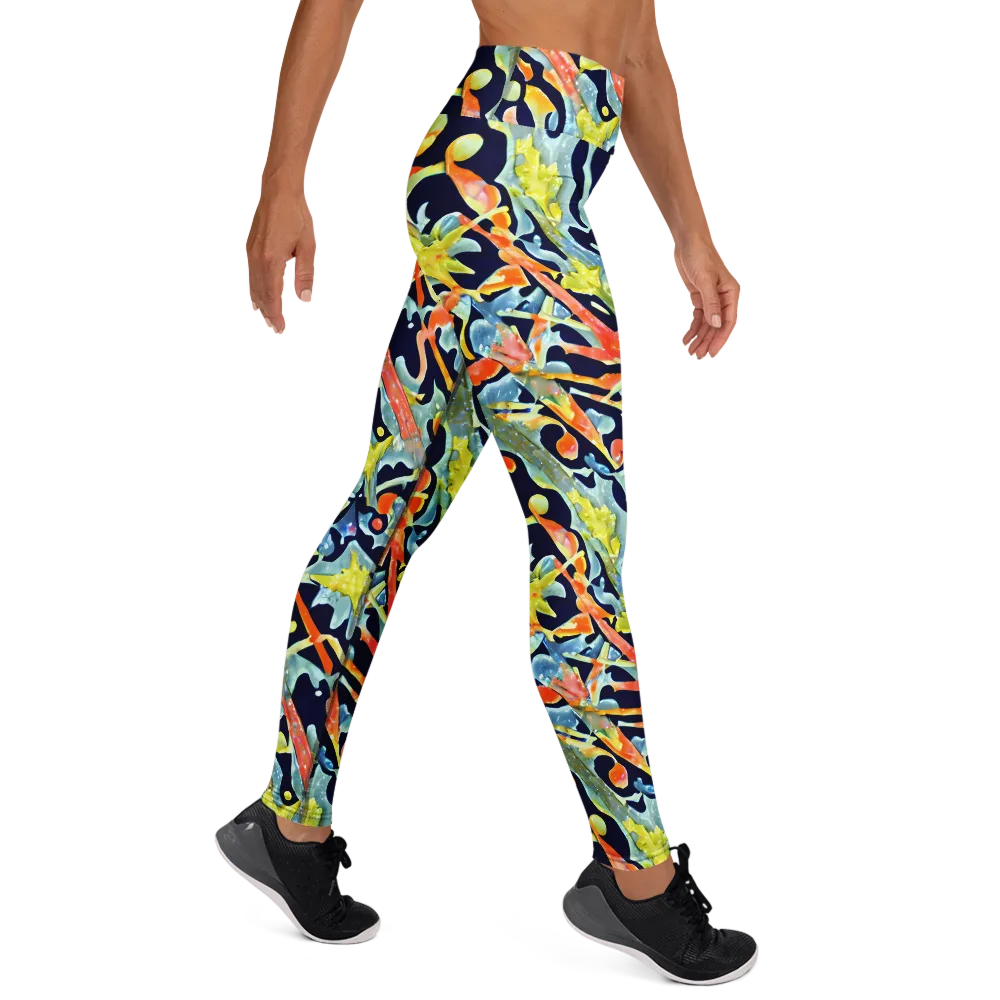 Prismatic Reef on Yoga Leggings — Right