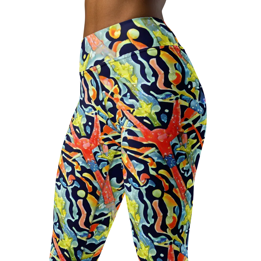 Prismatic Reef on Yoga Leggings — Left Front