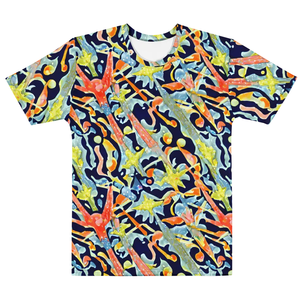 Prismatic Reef on Men's Cotton Crew Neck T-Shirt — Front