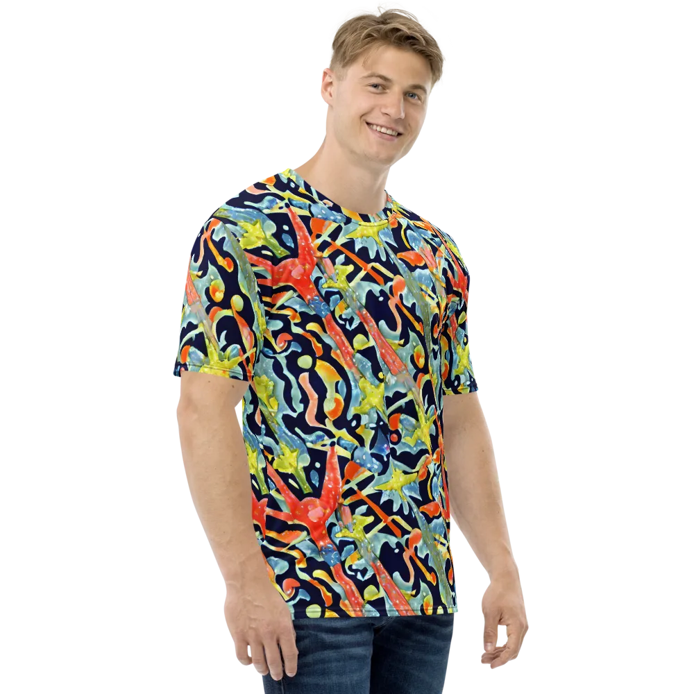 Prismatic Reef on Men's Crew Neck T-Shirt — Right