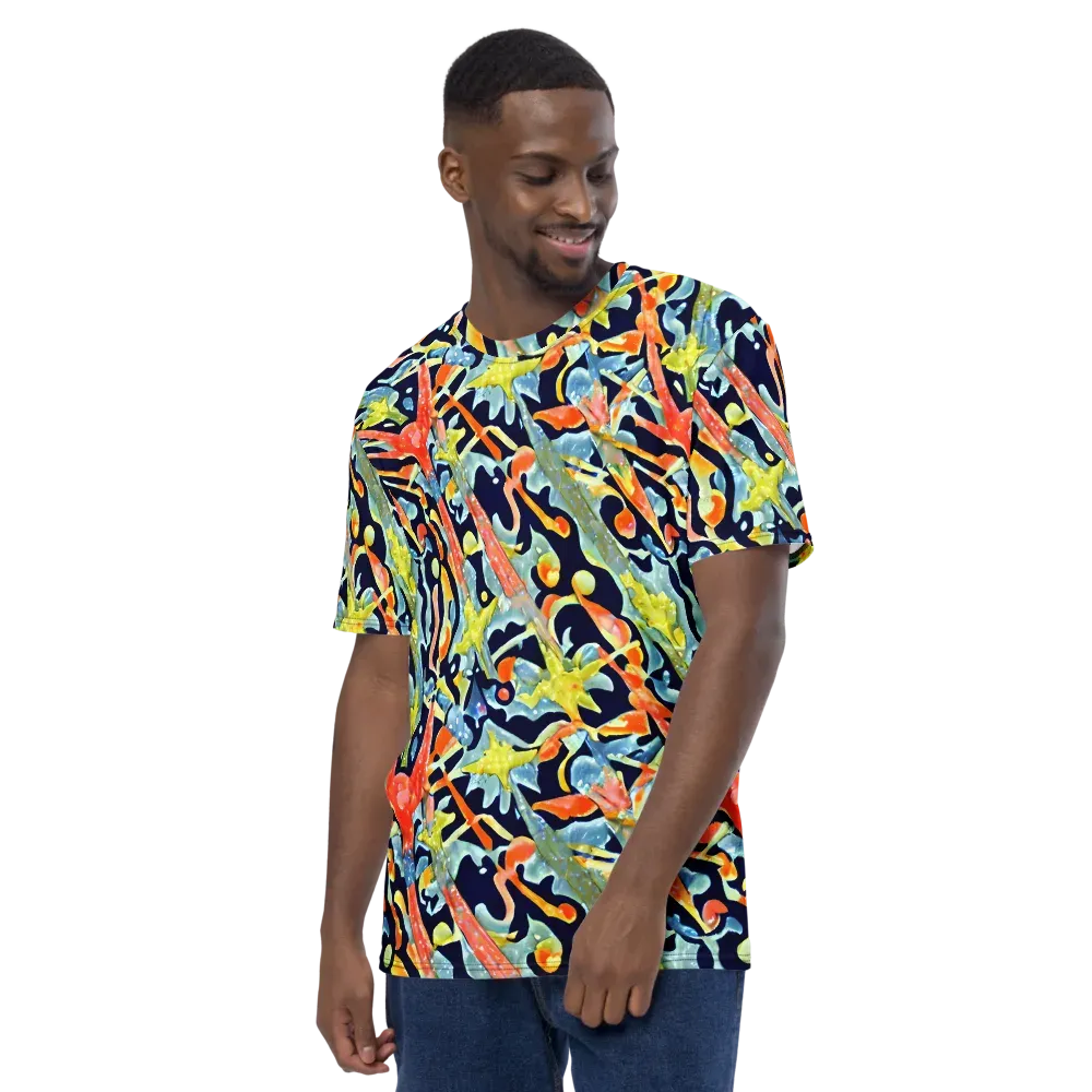 Prismatic Reef on Men's Crew Neck T-Shirt — Left
