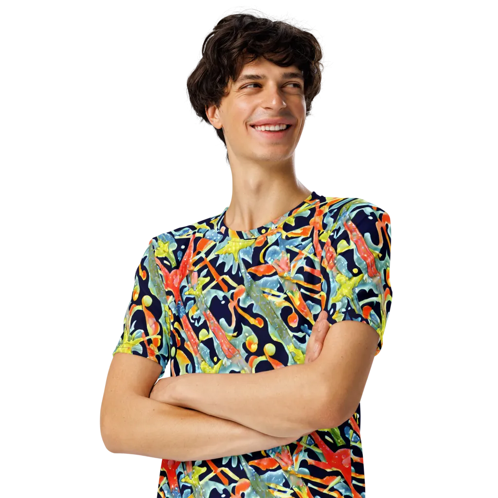 Prismatic Reef on Men's Crew Neck T-Shirt — Left Front