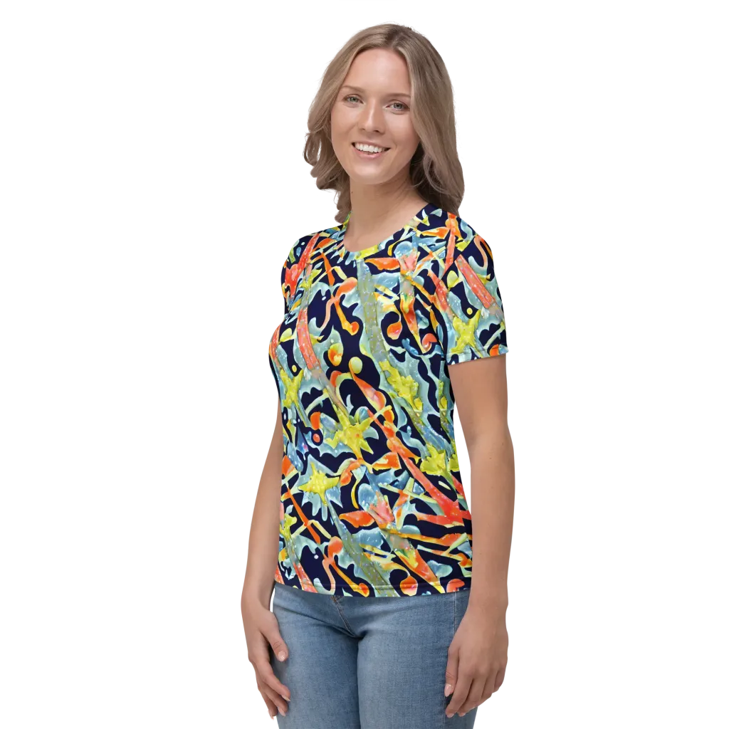Prismatic Reef on Women's Crew Neck T-Shirt — Left