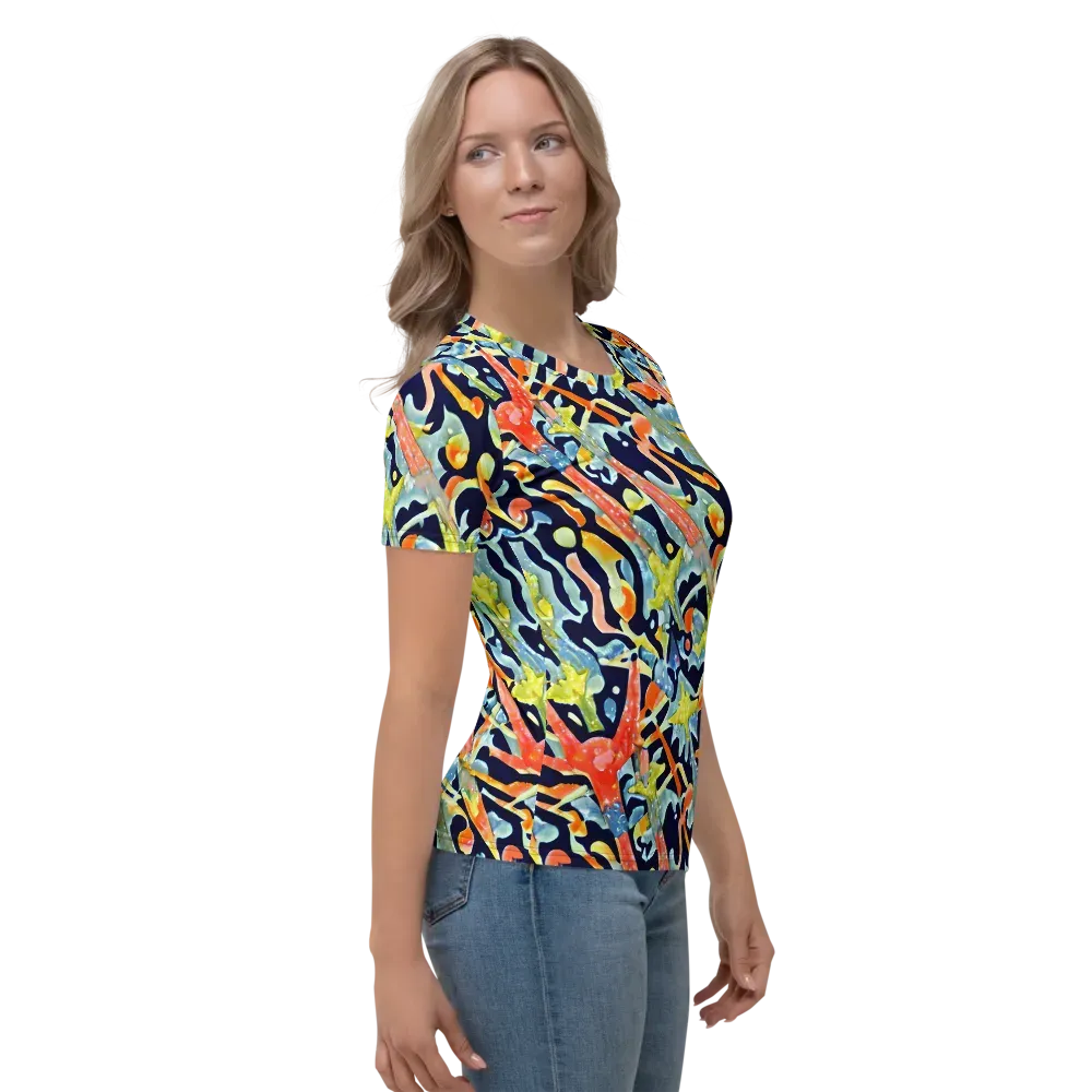 Prismatic Reef on Women's Crew Neck T-Shirt — Right