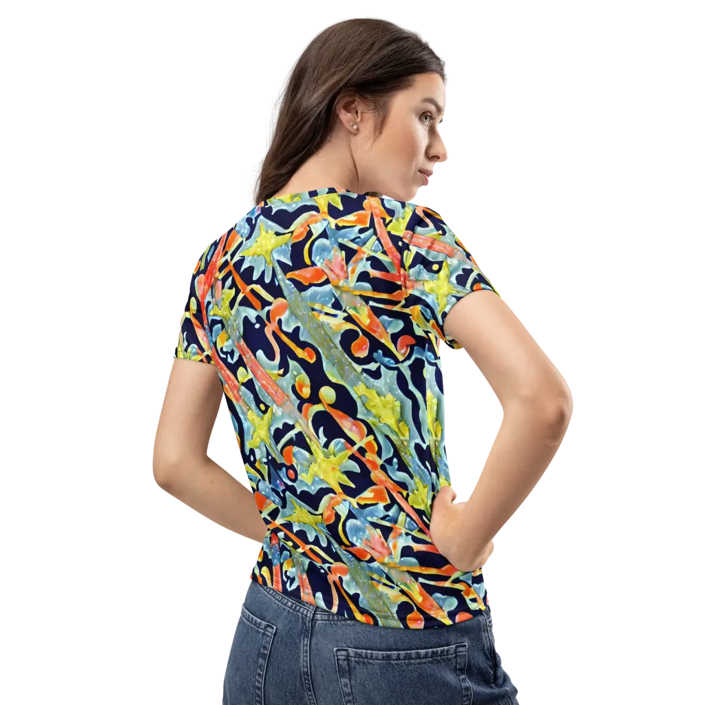 Prismatic Reef on Women's Crew Neck T-Shirt — Back