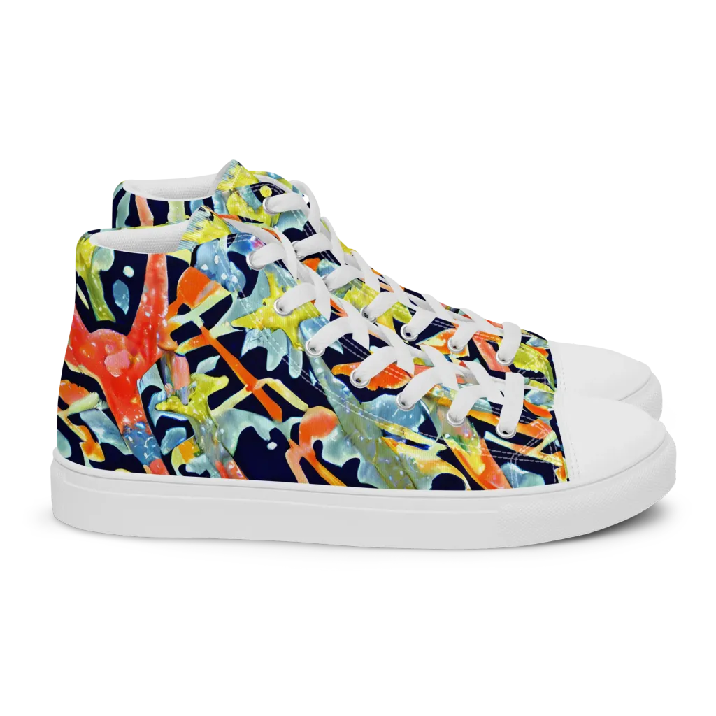 Prismatic Reef on Women's High Top Canvas Shoes — Right