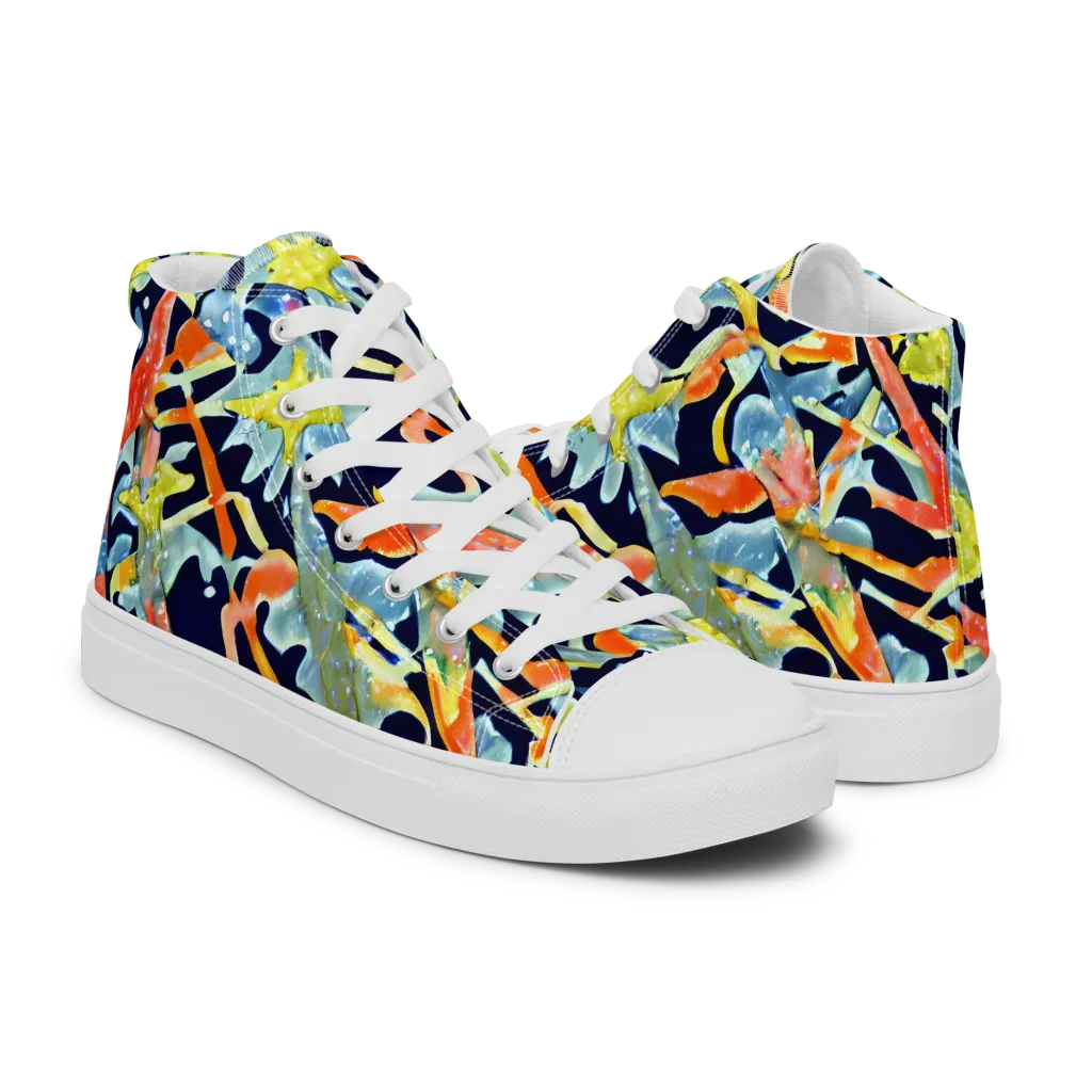 Prismatic Reef on Women's High Top Canvas Shoes — Right