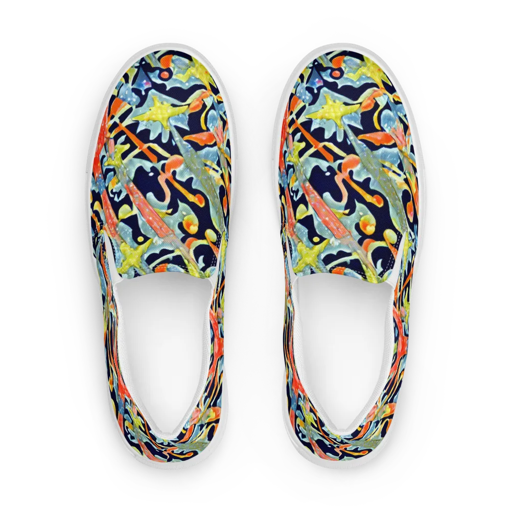Prismatic Reef on Men's Slip-On Canvas Shoes — Front