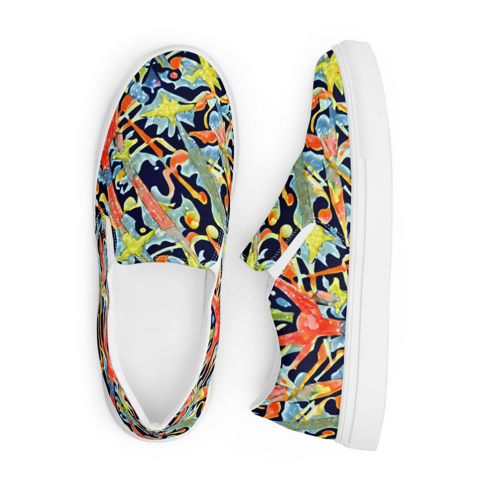 Prismatic Reef on Men's Slip-On Canvas Shoes — Front
