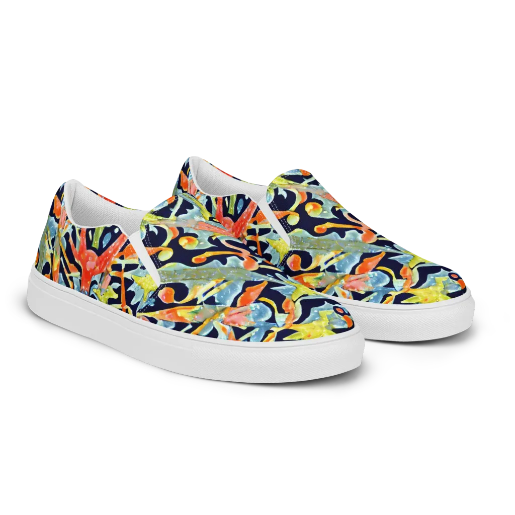 Prismatic Reef on Women's Slip-On Canvas Shoes — Right Front