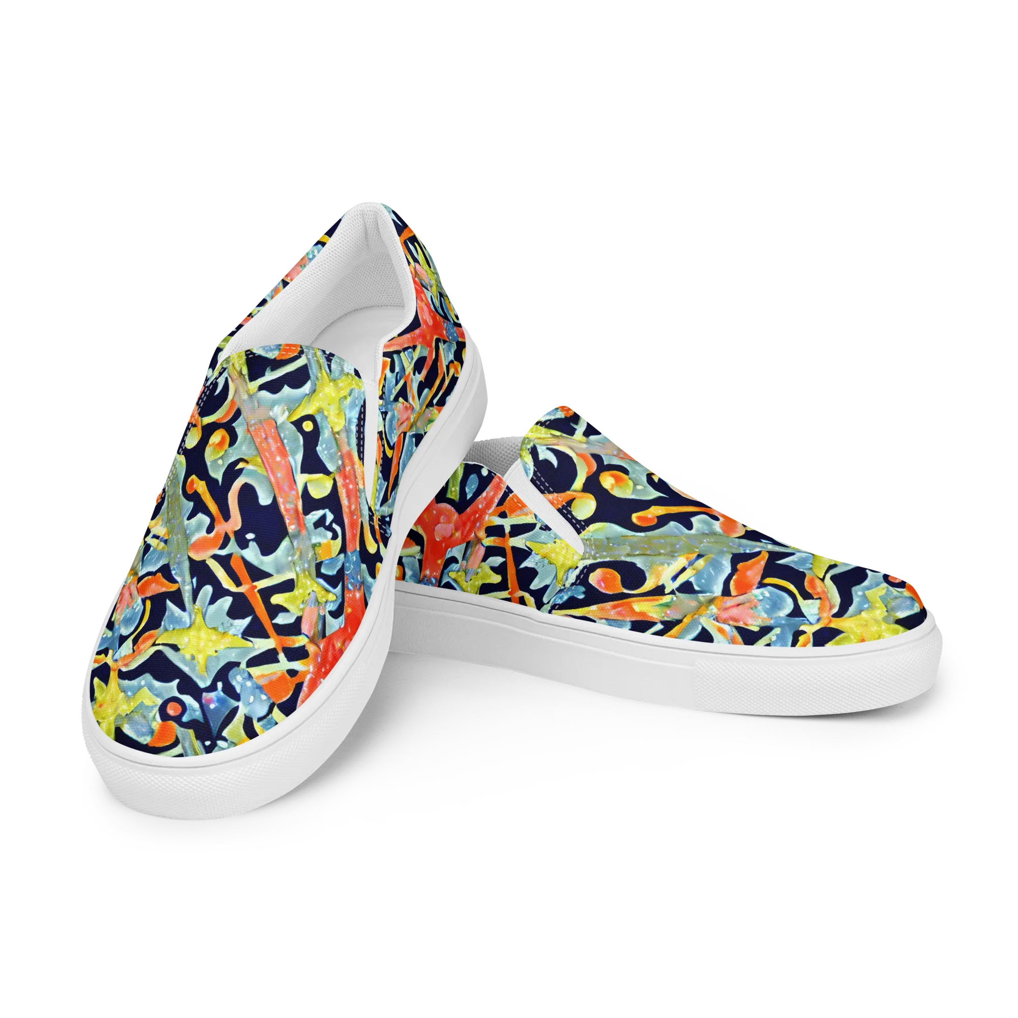 Prismatic Reef on Women's Slip-On Canvas Shoes — Left Front