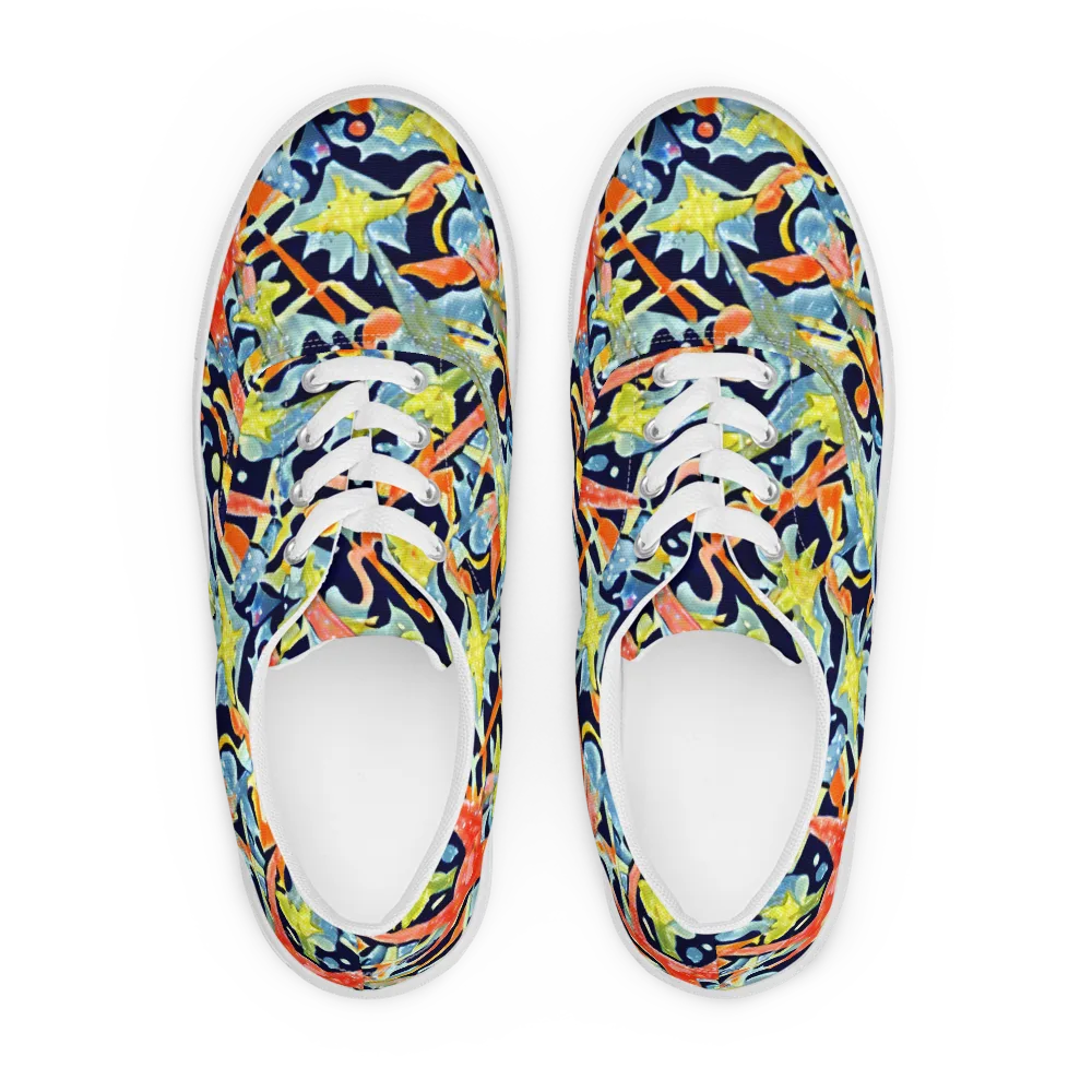 Prismatic Reef on Men's Lace-Up Canvas Shoes — Front