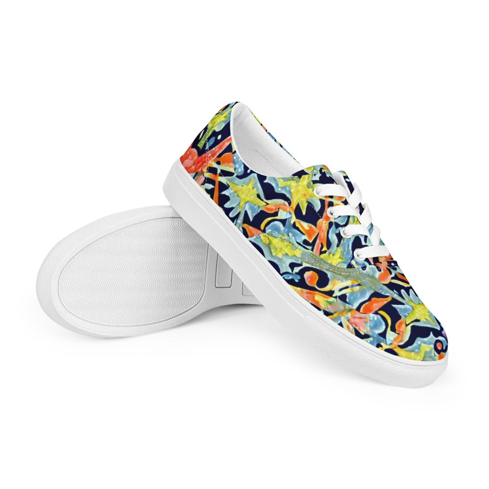 Prismatic Reef on Men's Lace-Up Canvas Shoes — Right Front