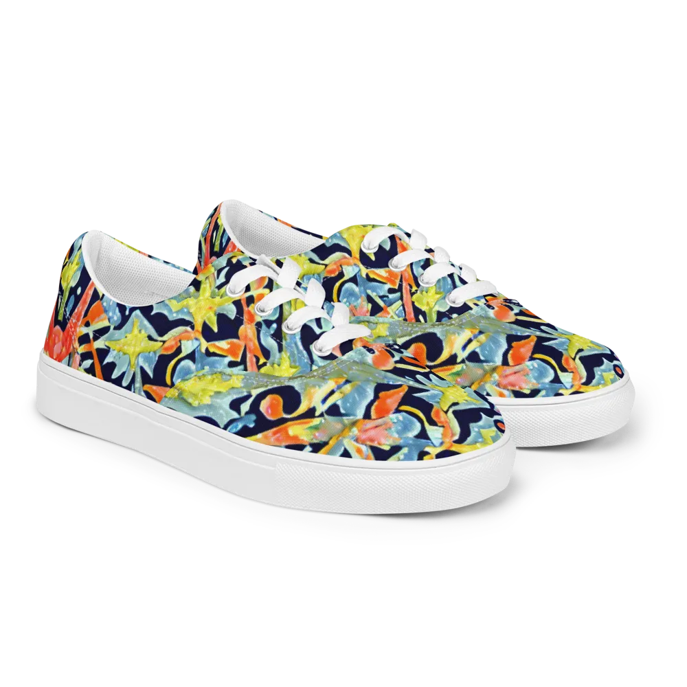Prismatic Reef on Men's Lace-Up Canvas Shoes — Right Front