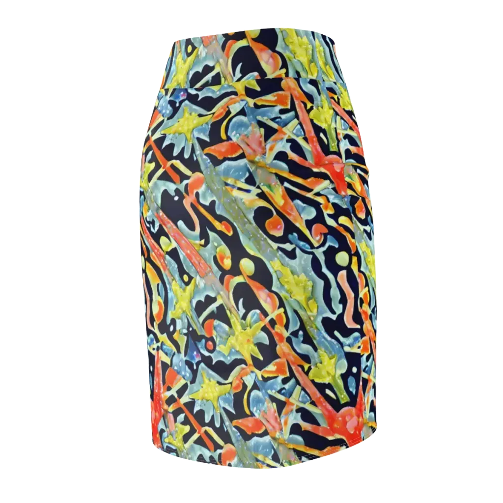 Prismatic Reef on Pencil Skirt — Back Side