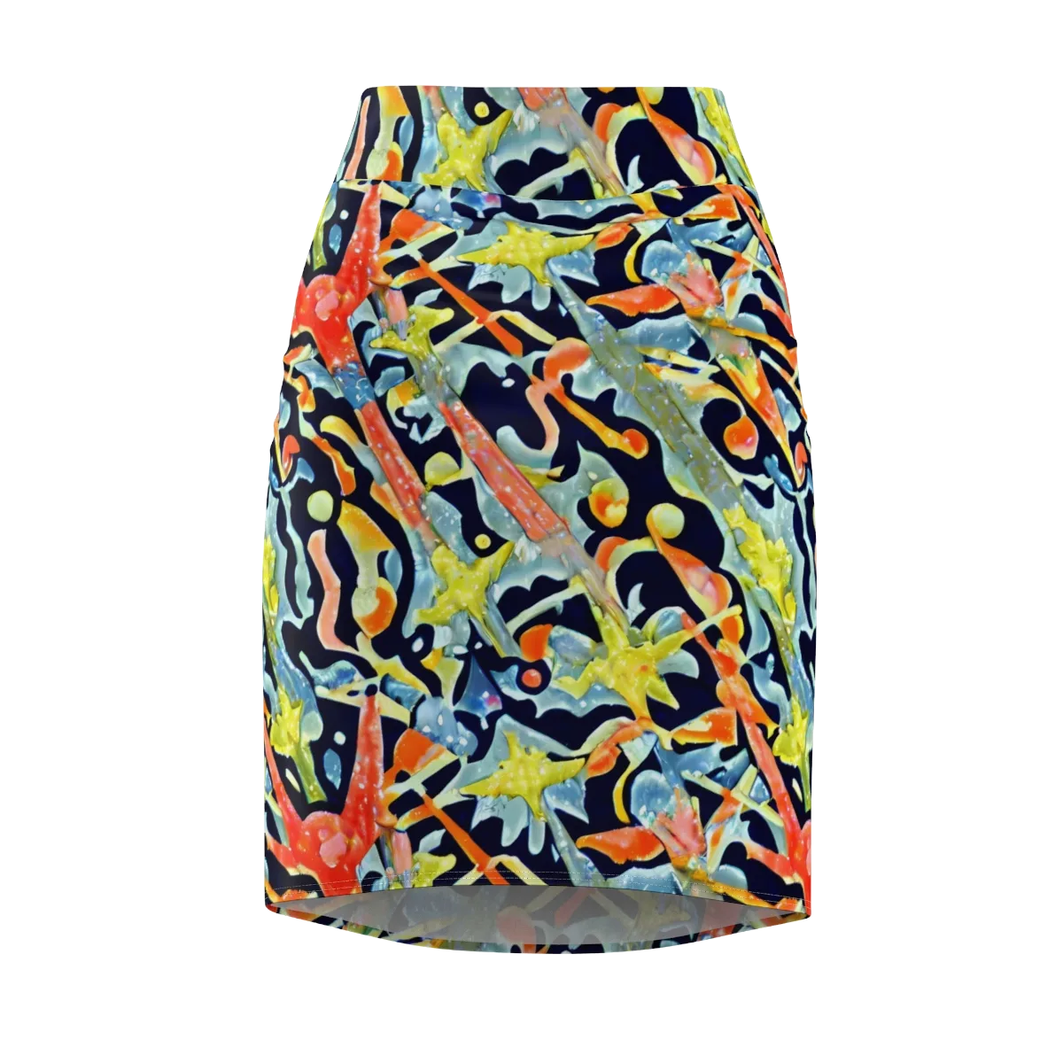 Prismatic Reef on Pencil Skirt — Front