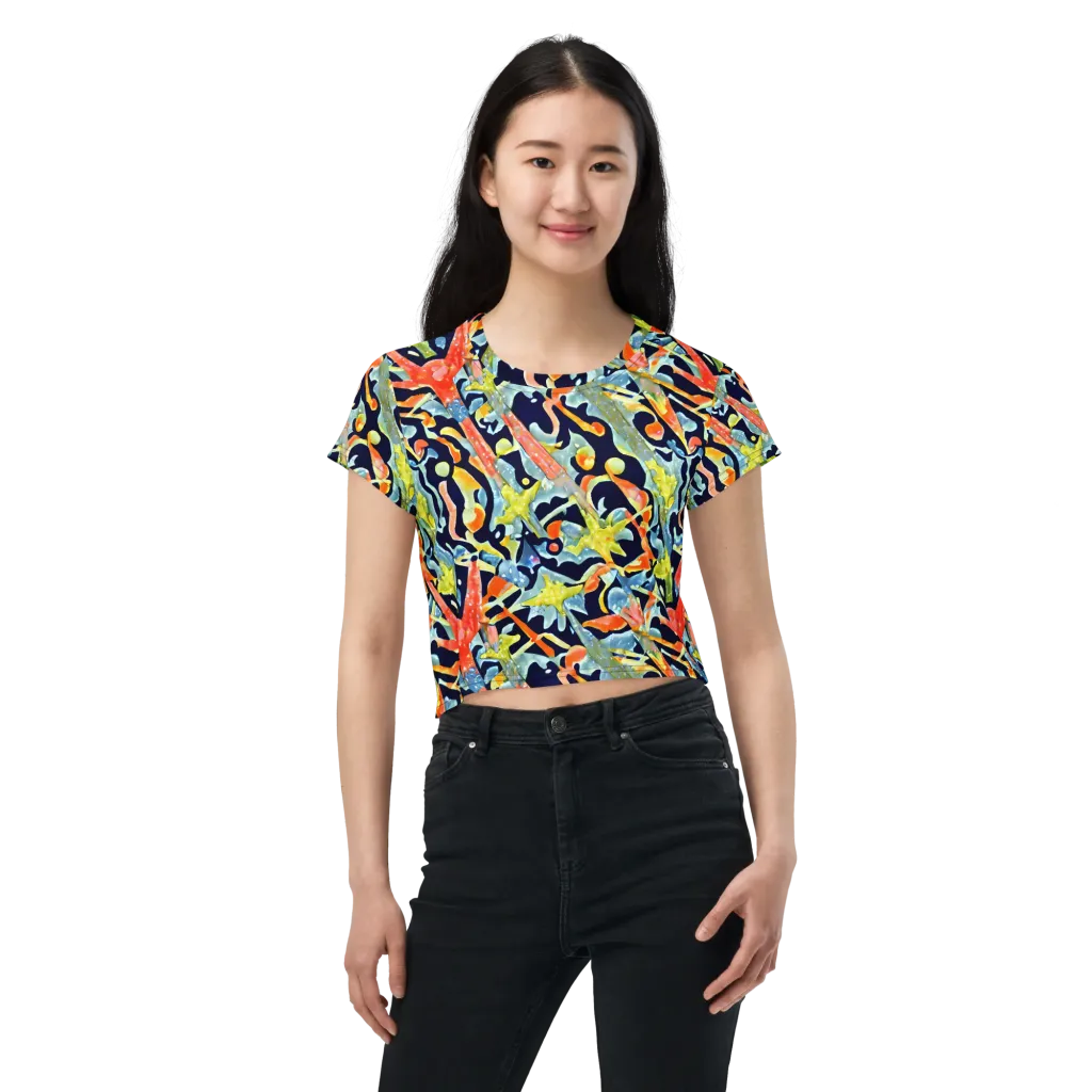Prismatic Reef on Crop Tee — Front