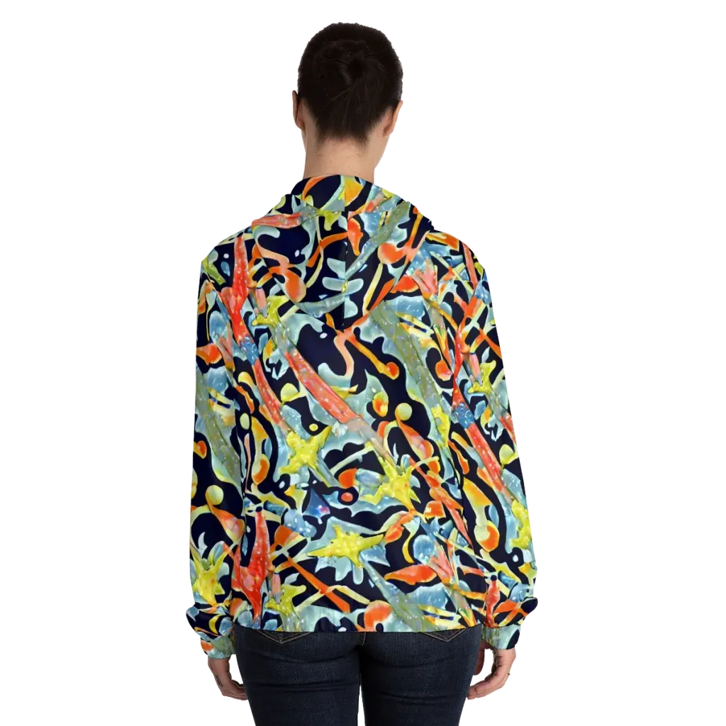 Prismatic Reef on Women's Full-Zip Hoodie — Back On Person