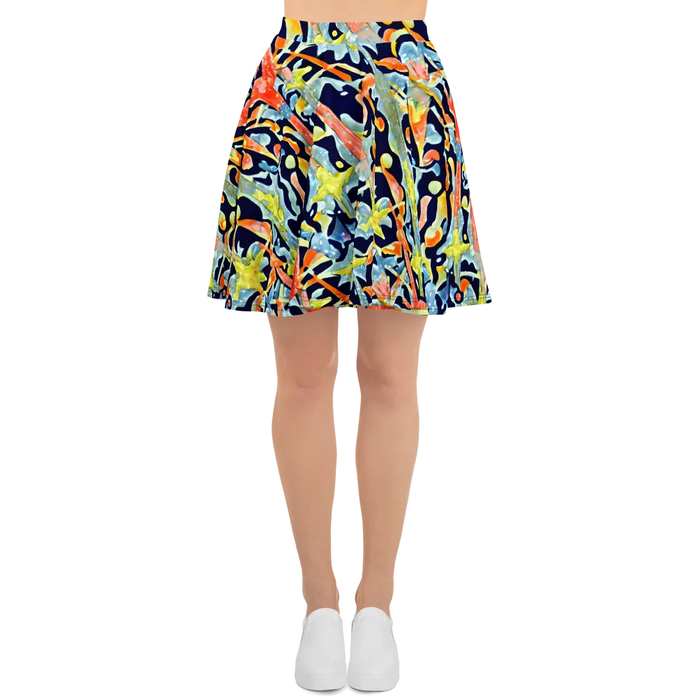 Prismatic Reef on Skater Skirt — Front
