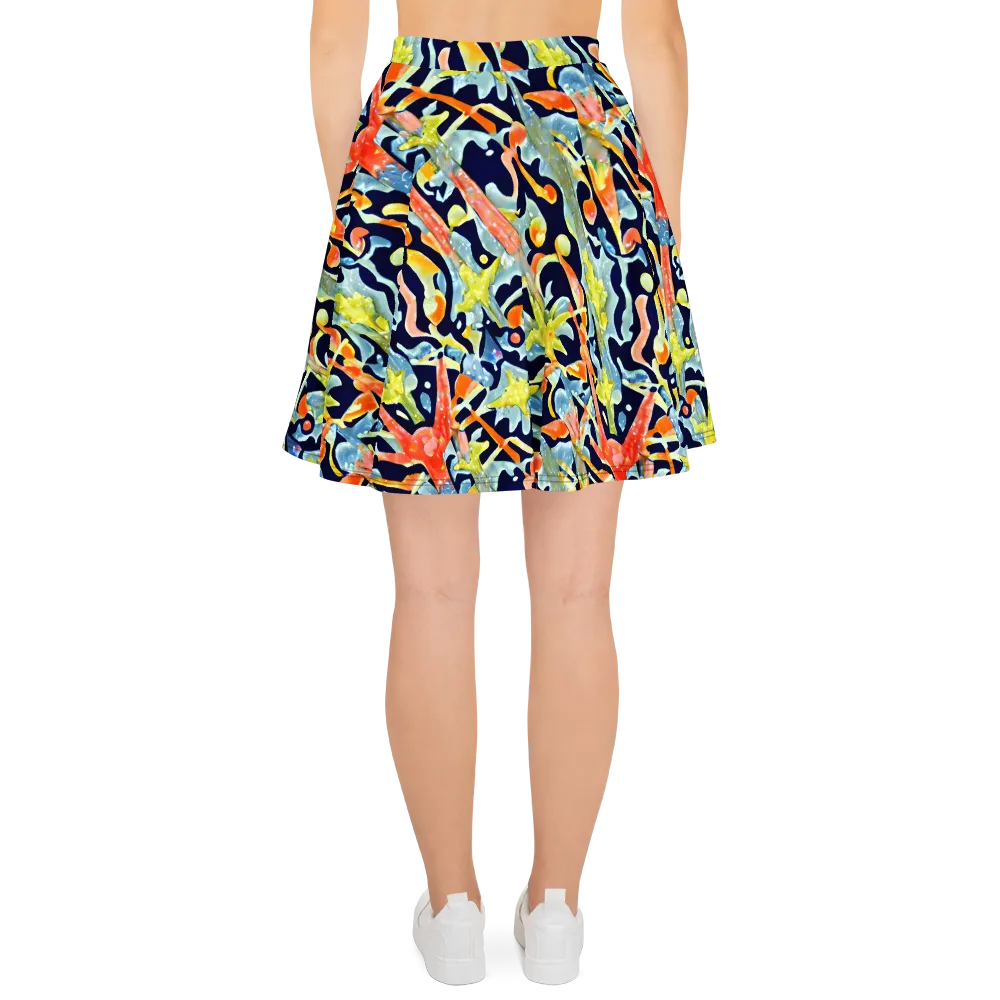 Prismatic Reef on Skater Skirt — Back