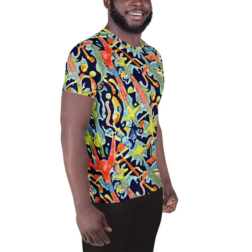 Prismatic Reef on Men's Athletic T-Shirt — Right