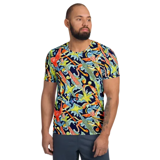 Prismatic Reef on a Men's Athletic T-Shirt