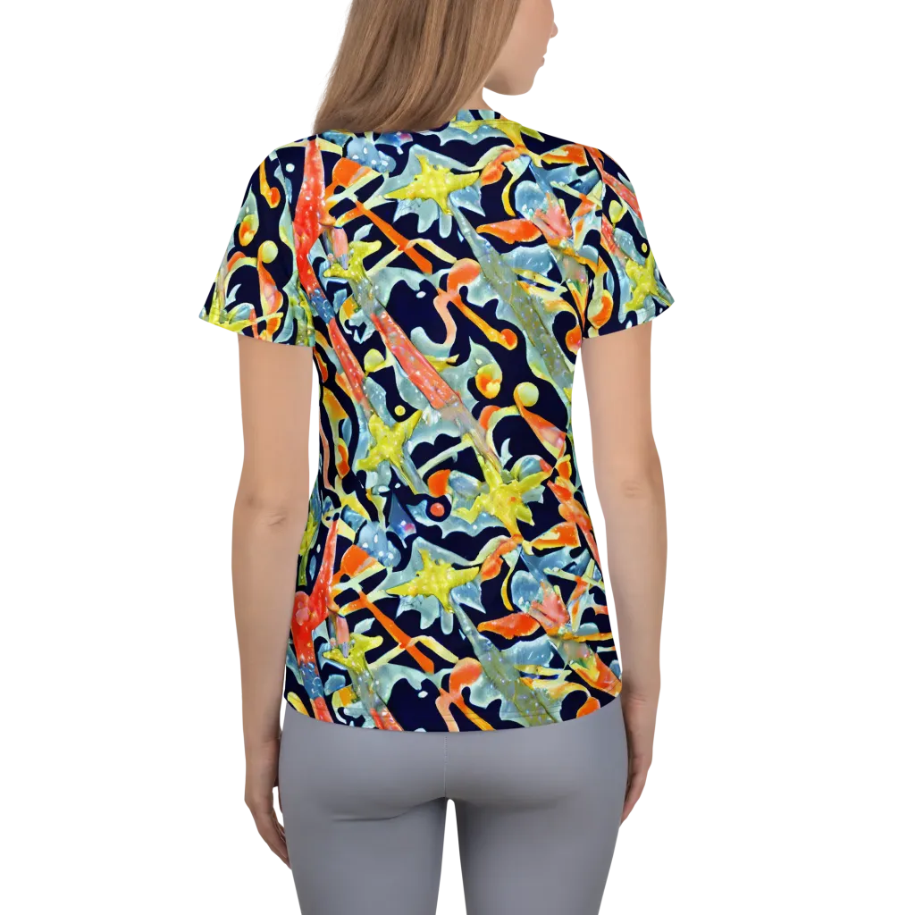 Prismatic Reef on Women's Athletic T-Shirt — Back