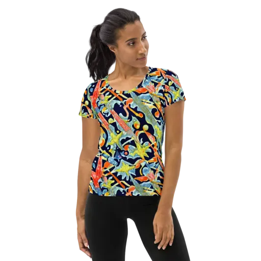 Prismatic Reef on a Women's Athletic T-Shirt