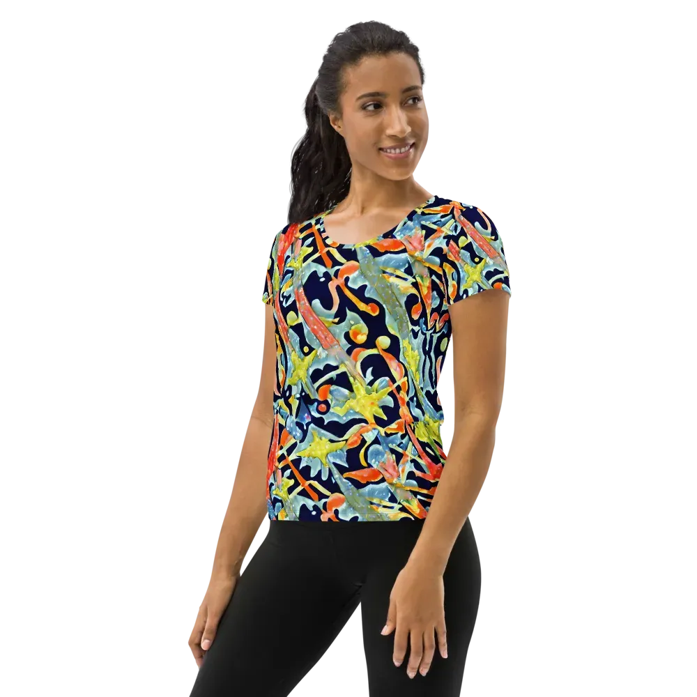 Prismatic Reef on Women's Athletic T-Shirt — Left