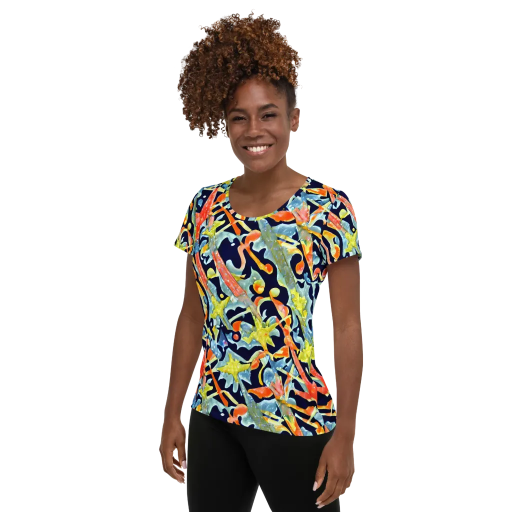 Prismatic Reef on Women's Athletic T-Shirt — Left