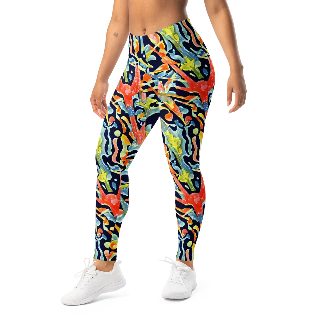 Prismatic Reef on Leggings — Left Front