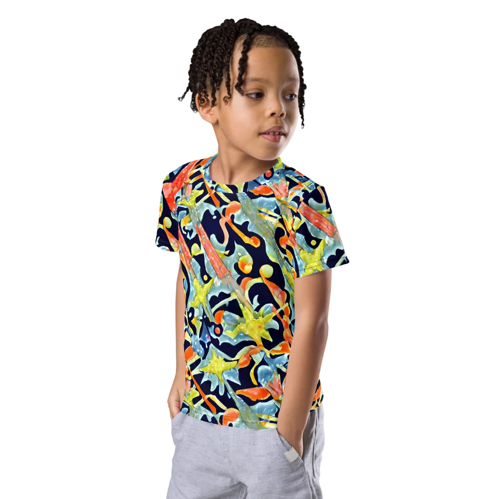 Prismatic Reef on Kids Crew Neck T-Shirt — Left Front